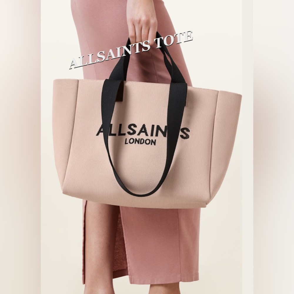 ALLSAINTS IZZY LARGE LOGO KNITTED TOTE BAG - Picture 6 of 16
